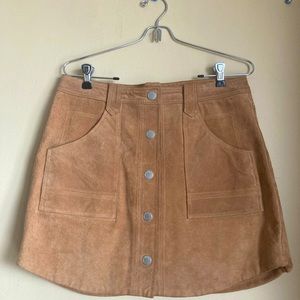 BlankNYC tan brown leather snap skirt 29